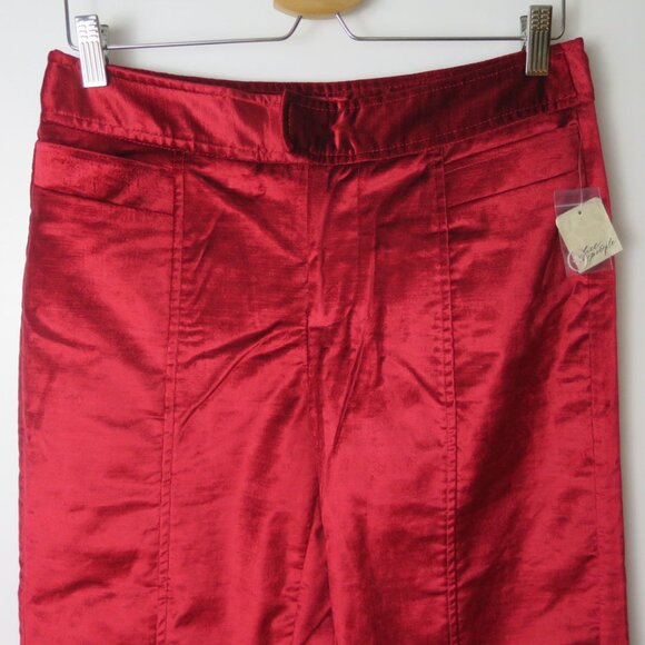 Free People Walk With You Velvet Flare Trouser in Cherry Juice Red Size 8 - Picture 4 of 11